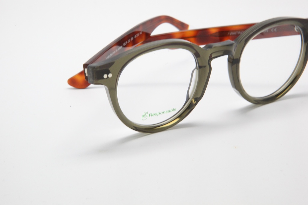 Fleur / Vert Olive - Ecaille Blonde