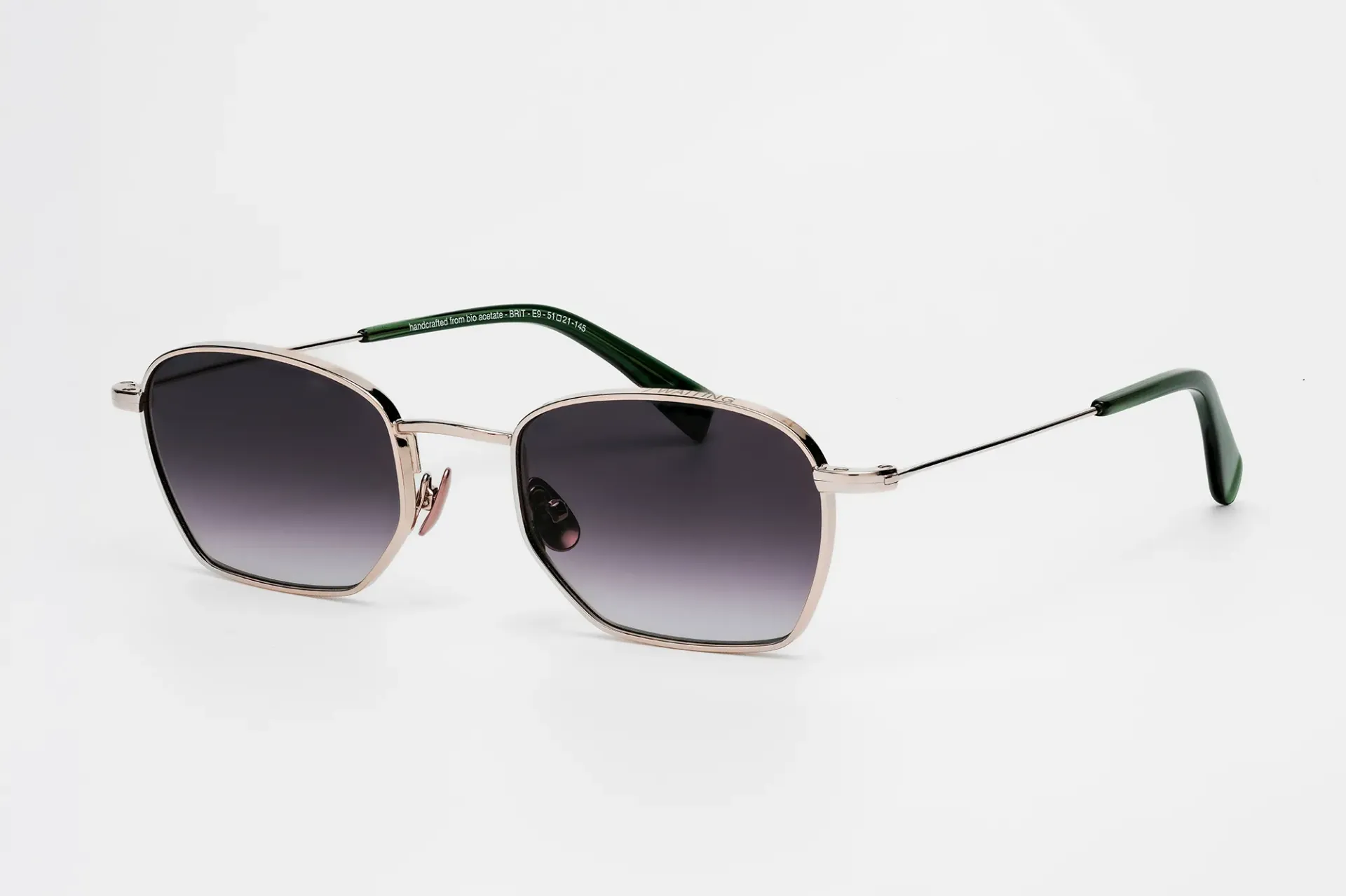 Brit / Rose Gold - Vert cristal /  Verres dégradé pourpre